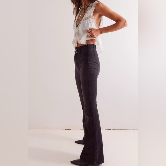 We The Free Charcoal Wide Leg Jeans size 25 - Picture 3 of 13